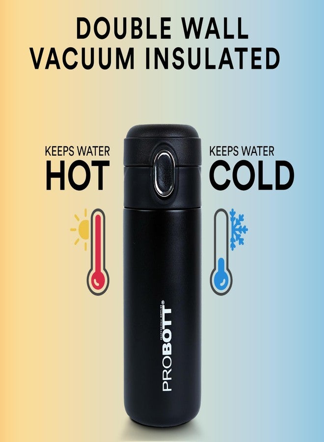 Probott Thermosteel Hot or Cold Insulated Stainless Steel Travel Mug, 300 ml, Black | Spill Proof | Coffee Tea Mug | Juice Mug | Water Flask | Easy Grip Easy to Carry | Office | College - Image 3